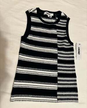 DKNY Sleeveless Striped Sweater Vest